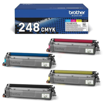 BROTHER TN-248CMYK Lot de 4 Cartouches Toner Noir Cyan Jaune Magenta 4 x 1000 pages